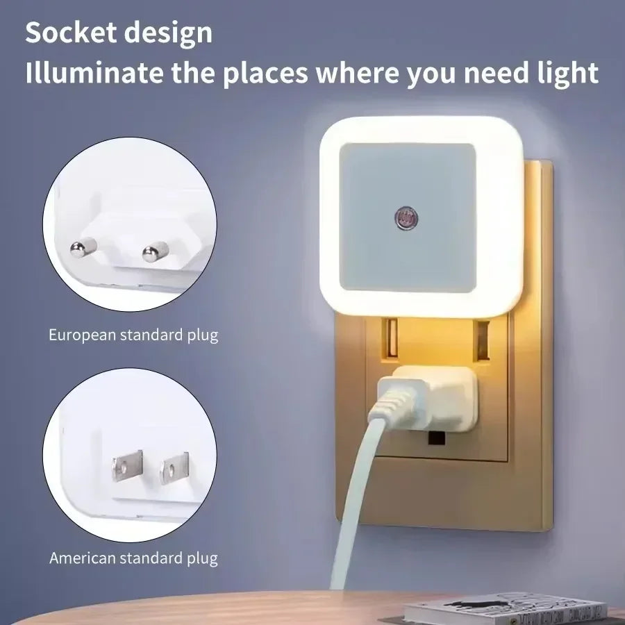 1/6PCS Wireless LED Night Light Sensor Light EU/UK Night lights Larger Aperture For Children Room Bedroom Decoration Lighting