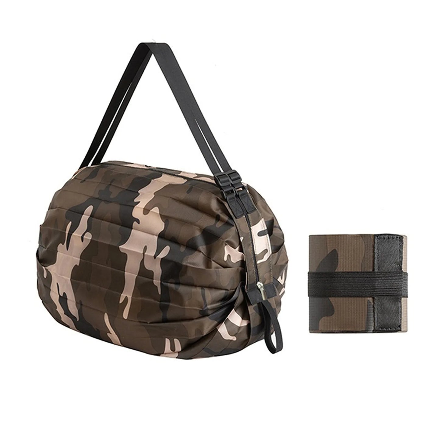 1pc Foldable Shopping Bags Foldable Storage Bag With Handle Portable Travel Camouflage Handbags Large Capacity Nylon Bag