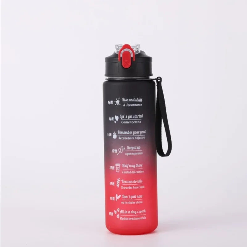 Sports Water Bottle with Time-Tracking Straw – Flip Lid, Leak-Proof, 750ml
