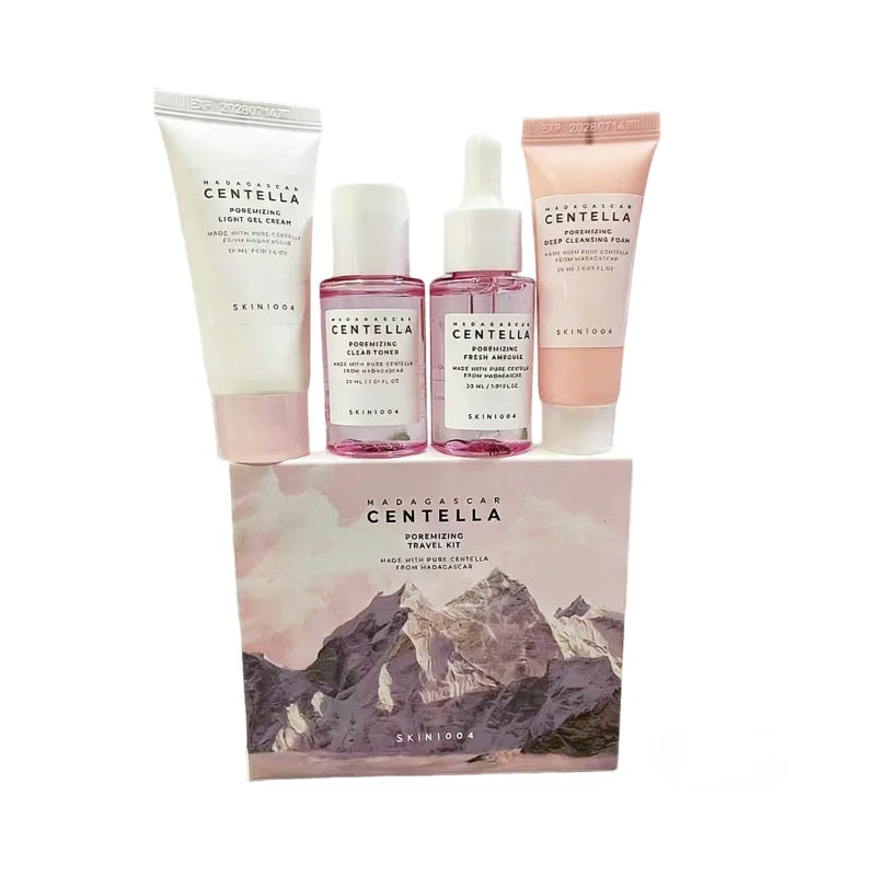 Korean Centella Pink Salt Mini Skincare Kit – Pore Care Travel Set