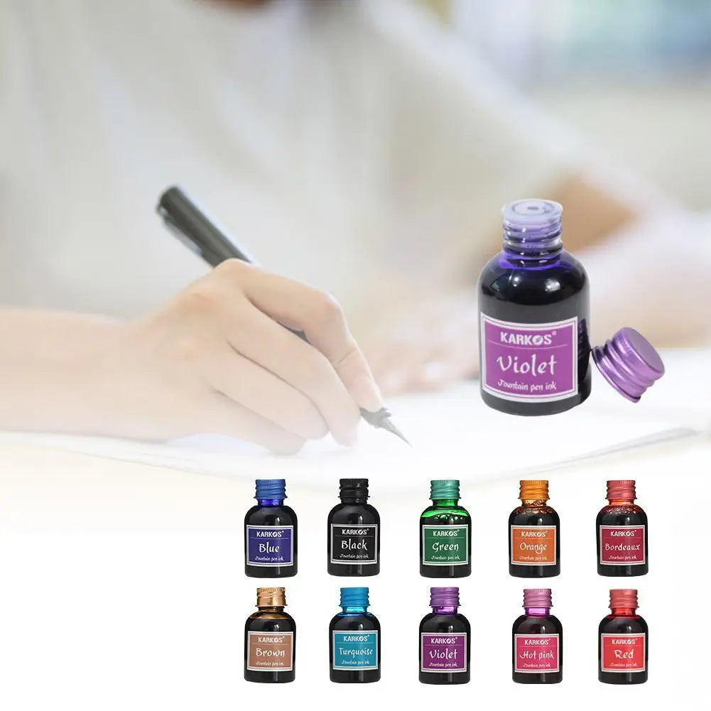 30ml Pure Colorful Fountain Pen Ink Universal Refill No Clogging Smooth Writing Ink Stationery for School Office Daily Writing ﻿