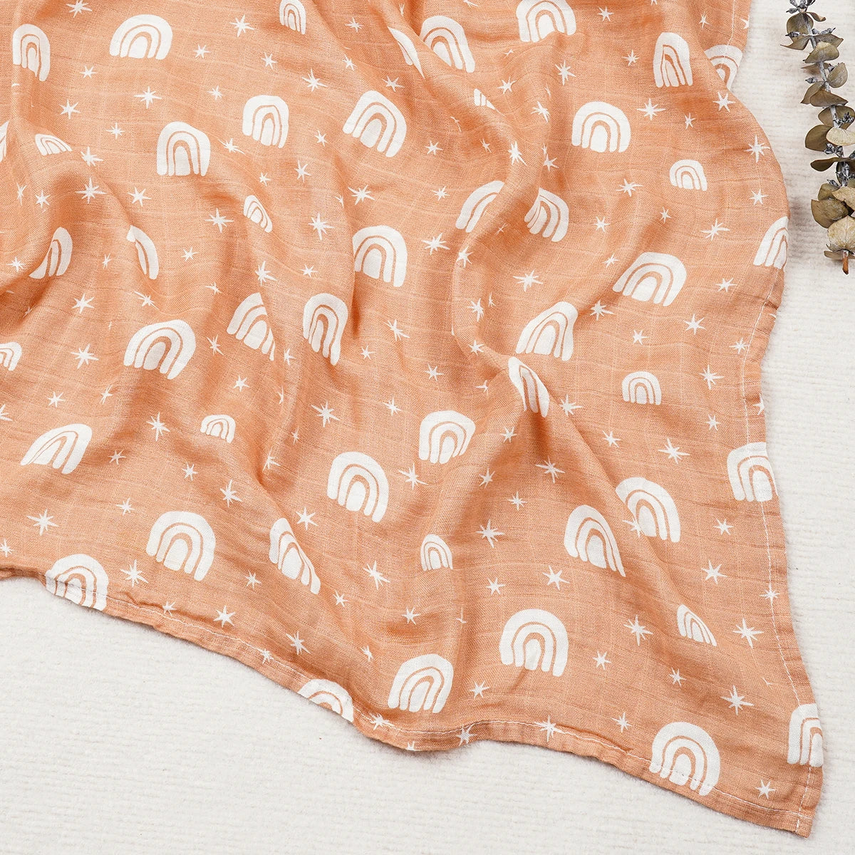 120x110cm Bamboo Cotton Baby Muslin Swaddle Blanket Cute Soft Print Baby Towel Wrap