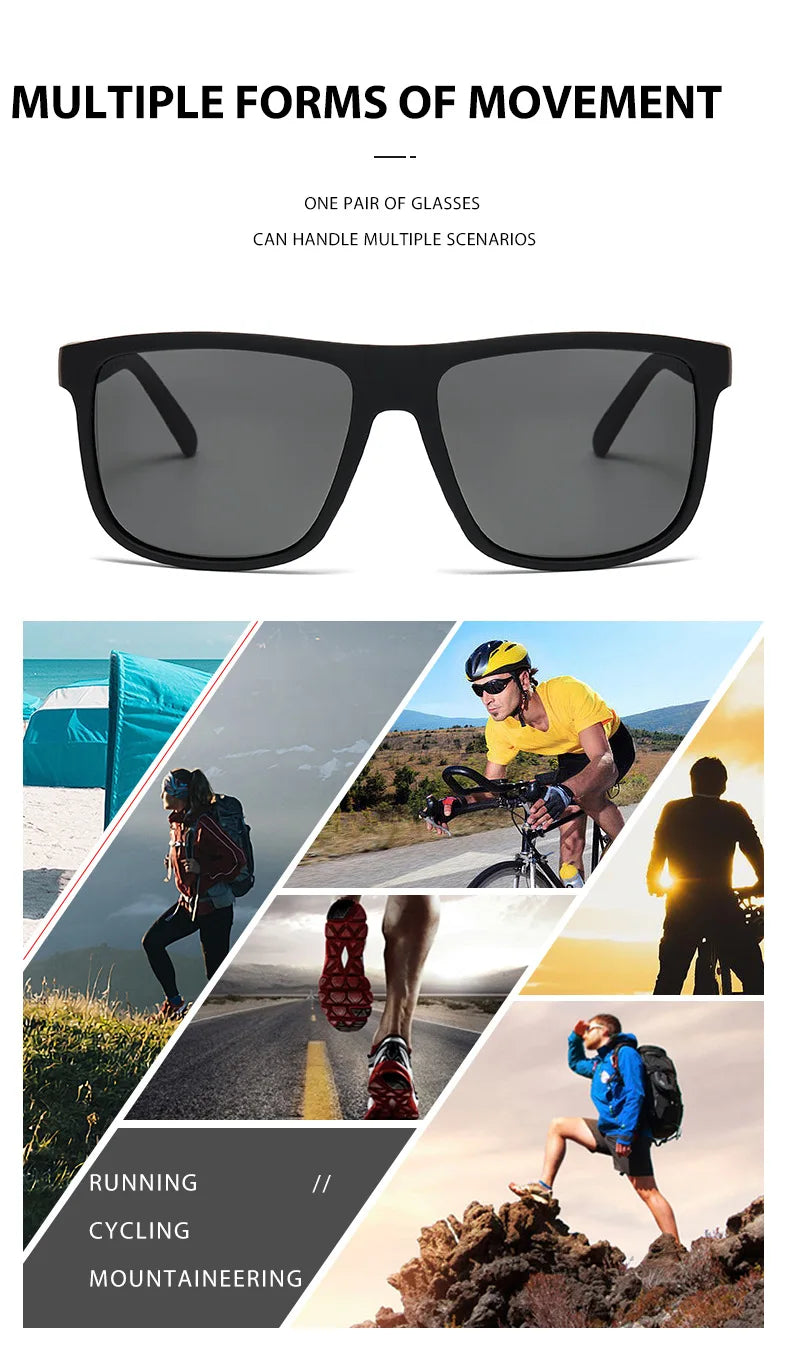 Fashion Vintage Square Polarized Sunglasses Men Women Luxury Brand Designer Men's Sun Glasses Driving Fishing UV400 Eyewear Man