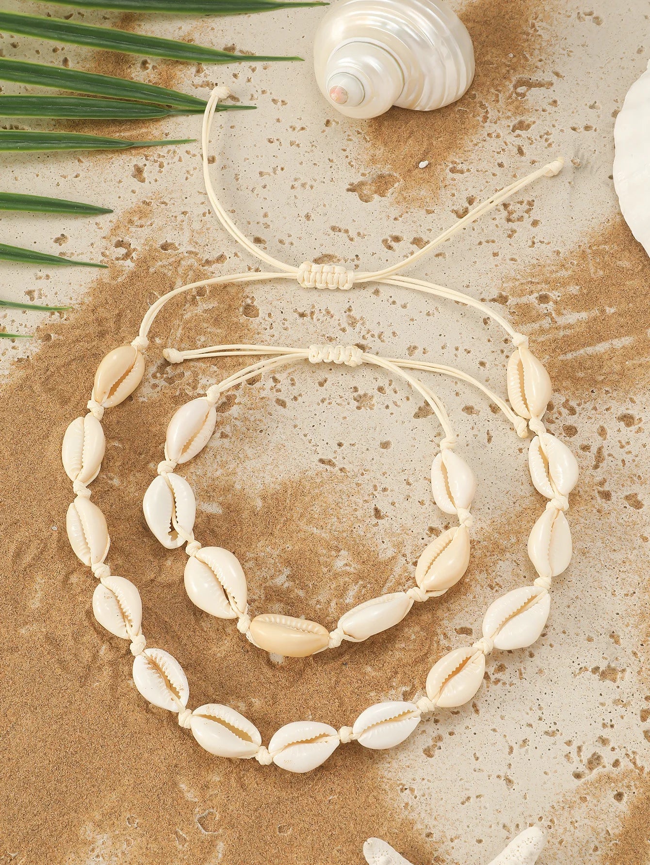 Bohemian Shell & Rope Chain Necklace Set – Hawaiian Ocean Collar Jewellery
