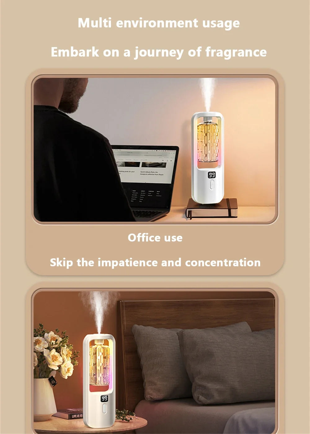 Aroma Diffuser Humidifier – Fragrance Essential Oil Aromatherapy Machine for Home & Hotel