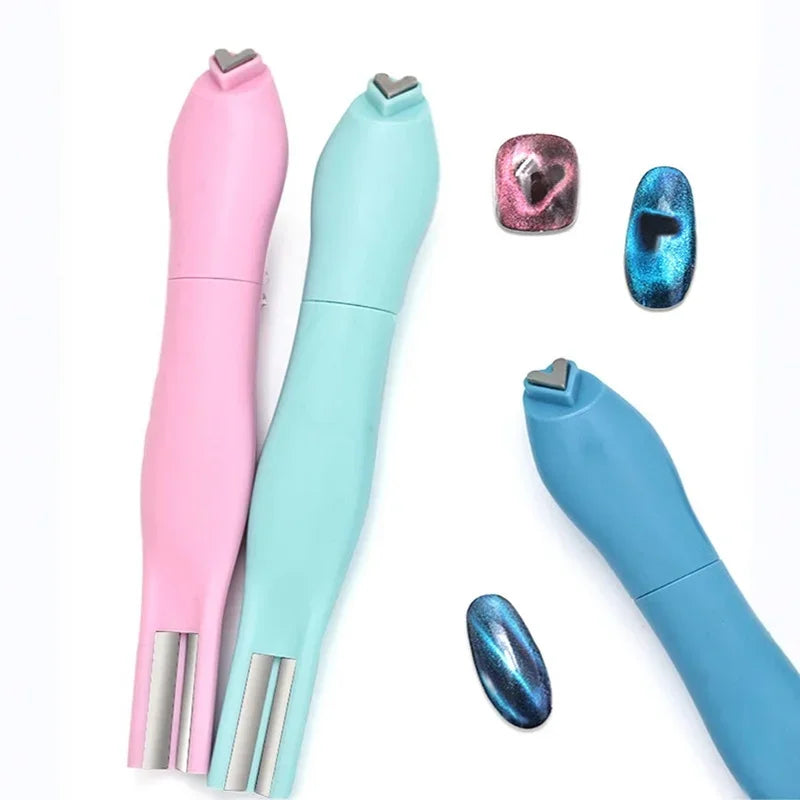 3 in 1 Cat Eye Nail Magnetic Stick Love Heart Snake Pattern French Cat Eye Nail Magnet UV Gel Polish Effect Manicure Design Tool