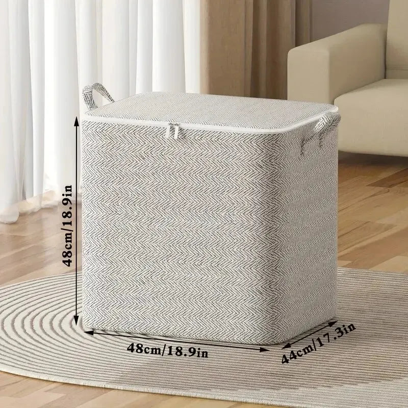 Large Capacity Non-Woven Storage Bag – Wardrobe Organiser for Quilts & Clothing