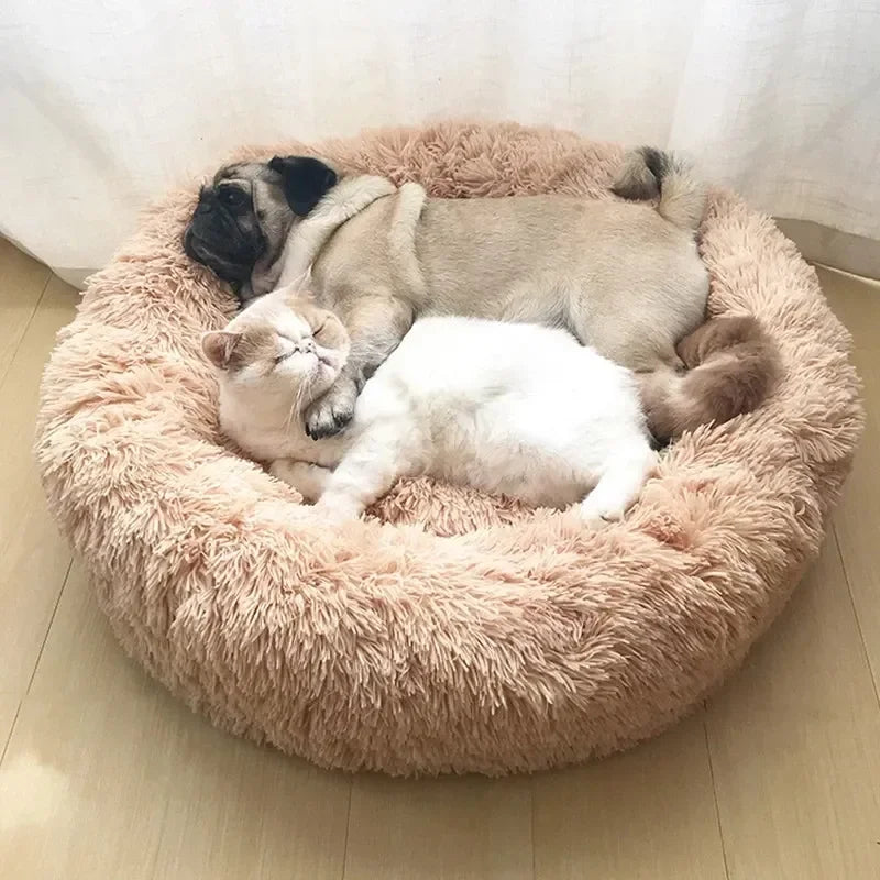 New Cat Dog Bed Super Soft Pet Cat Bed Pet Mattress Plush Washable Calm Donut Bed Comfortable Sleeping Artifact Suitable Winter