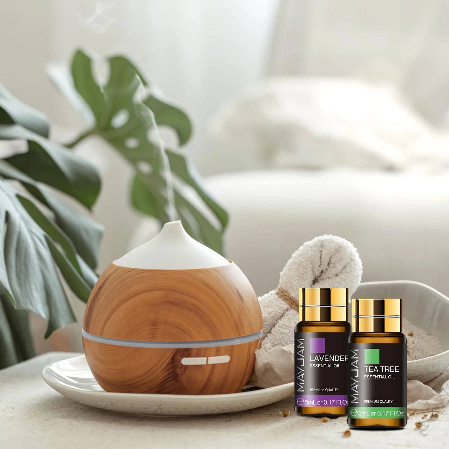 MAYJAM 35-Piece Essential Oil Set – Diffuser, Candle Making & Aromatherapy Gift Box