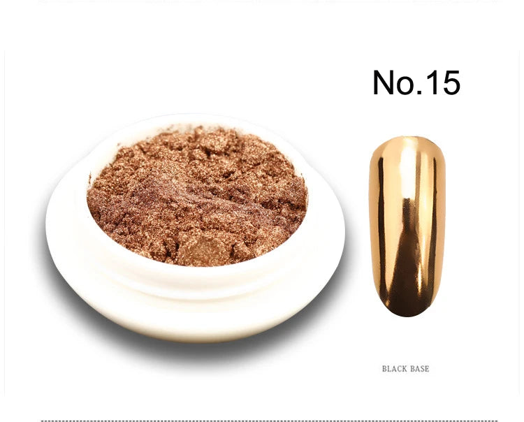 Chrome Mirror Nail Powder – Holographic Laser Silver & Gold Glitter Pigment