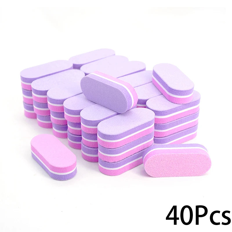 50Pc Professional Mini Nails Art buffer File 100/180 Sandpaper Manicure Tips Care File Sanding Polishing Grinding Equipment Tool