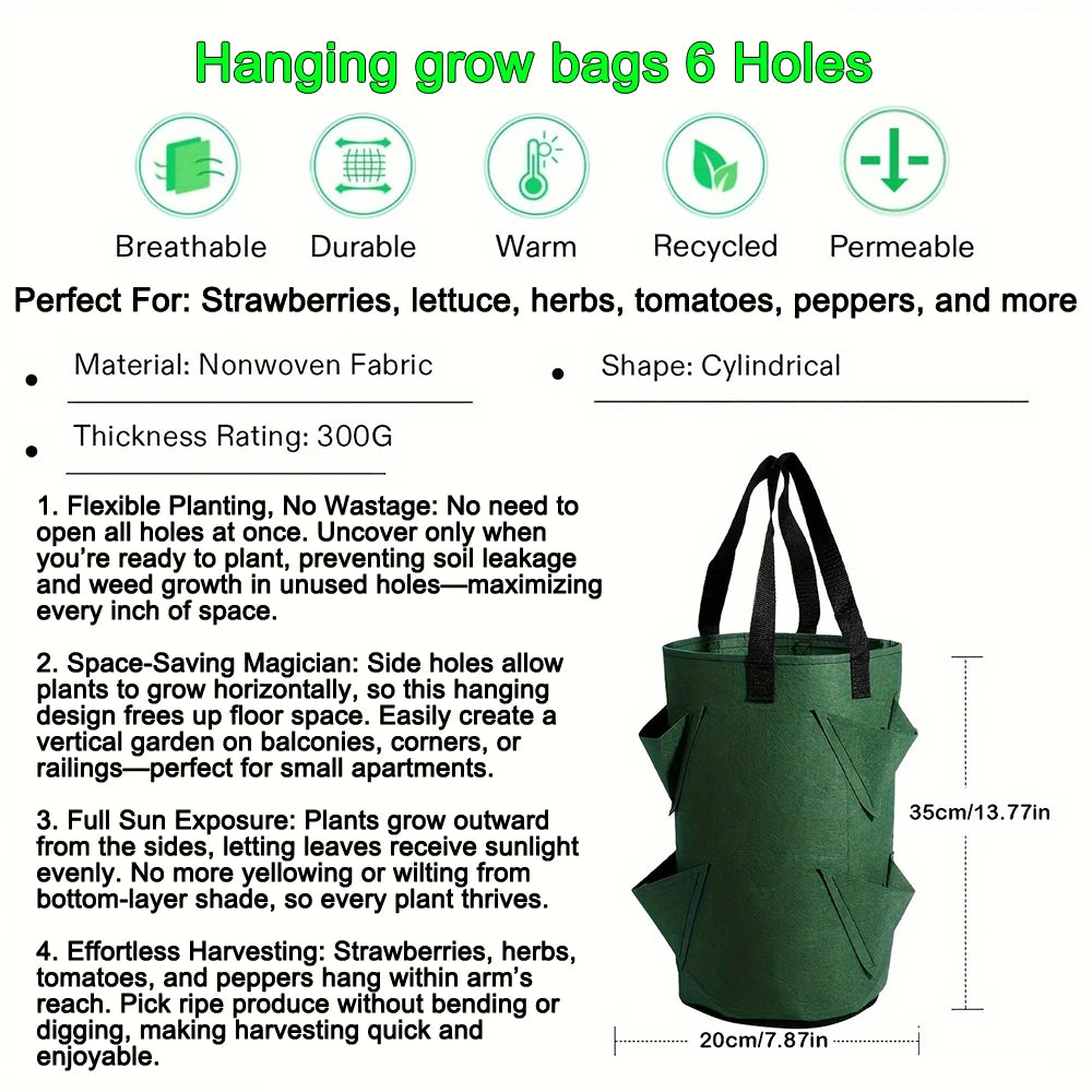 Hanging Grow Bags for Strawberries Tomatoes Hanging Planting Grow Bag Vertical Garden  Strawberry Planter Pot Aeroponic Tower