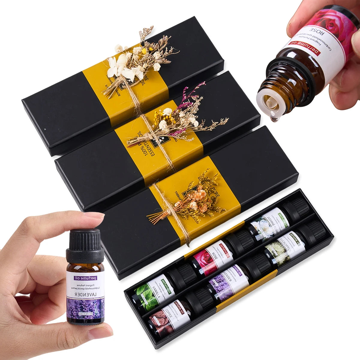 6-Piece Essential Oil Set – Natural Plant Water-Soluble Aromatherapy Oils for Diffuser