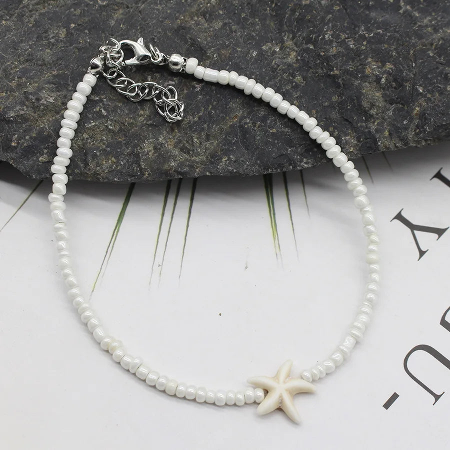 New Beach Style Seashell Necklace Beaded Choker Necklaces for Women Handmade Starfish Pendant Fashion Ocean Украшения Чокер