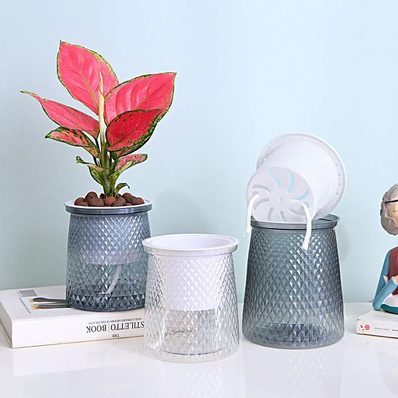 Lazy Hydroponic Self-Watering Flower Pot – Mini Succulent Indoor Planter Vase