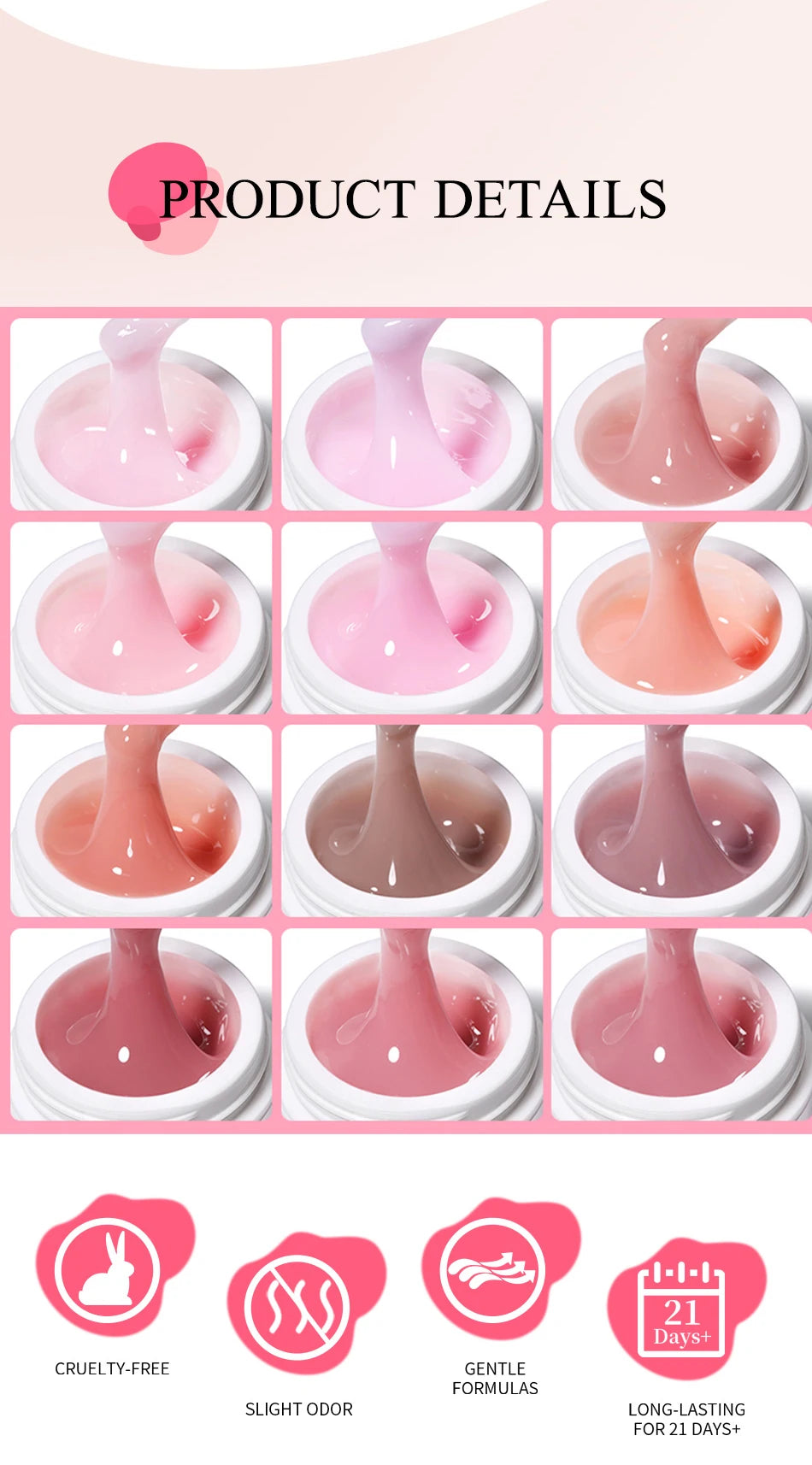 UR SUGAR 15ml Box Extension Nail Gel Jelly Pink White Clear UV Gel Hard Gel Extension Gel Nails Finger French Nail Art Manicure