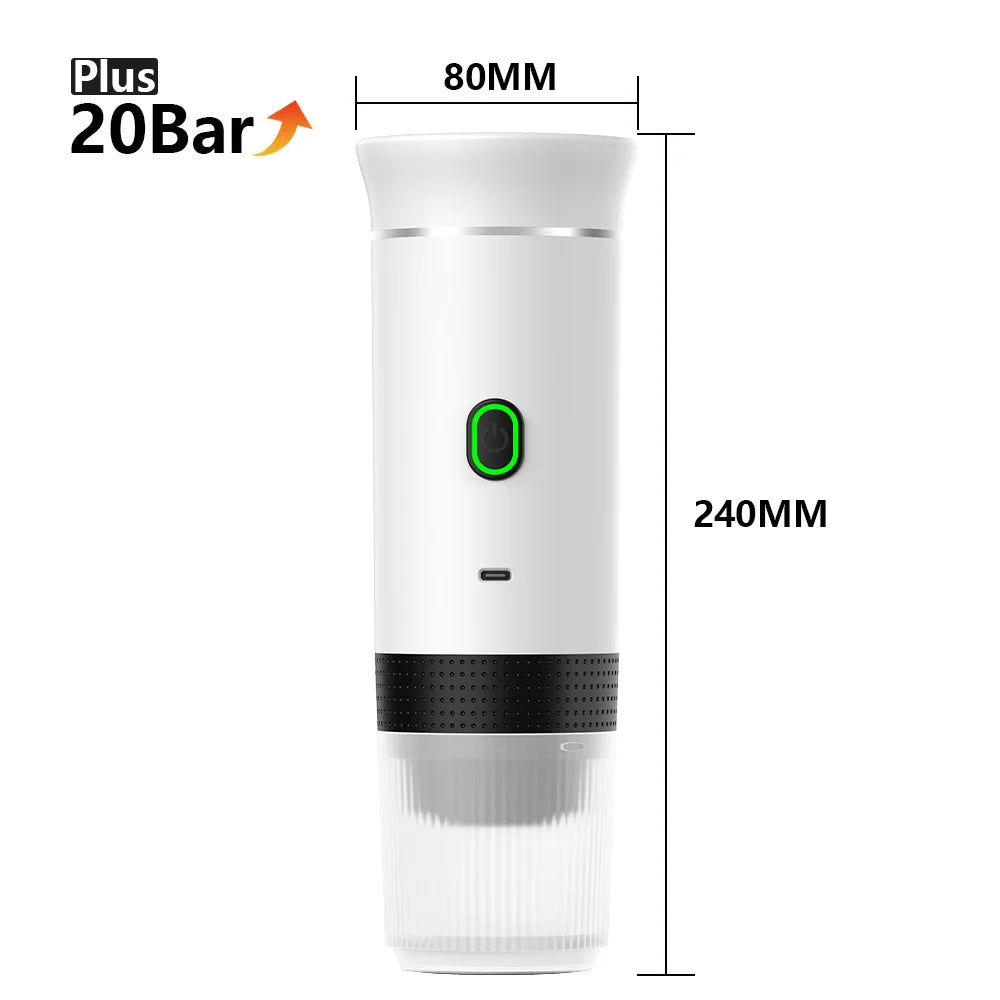 3-in-1 Portable Espresso Coffee Maker – Capsule, Powder & Travel Coffee Machine