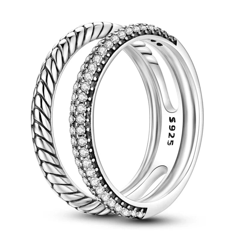 925 Silver Zircon Star Geometric Ring – Romantic Engagement Jewelry