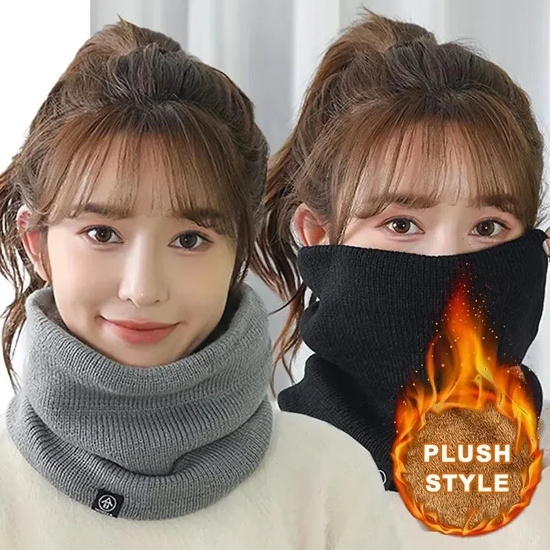 Fashion Women Knitted Scarf Solid Cashmer Like Winter RIDE Scarves Lady Warm Thick Unisex Men Neck Scarfs Ring