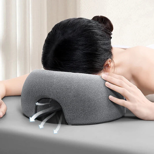 Face Down Memory Foam Prone Pillow – Ergonomic Massage Headrest for Beauty Salon & Home
