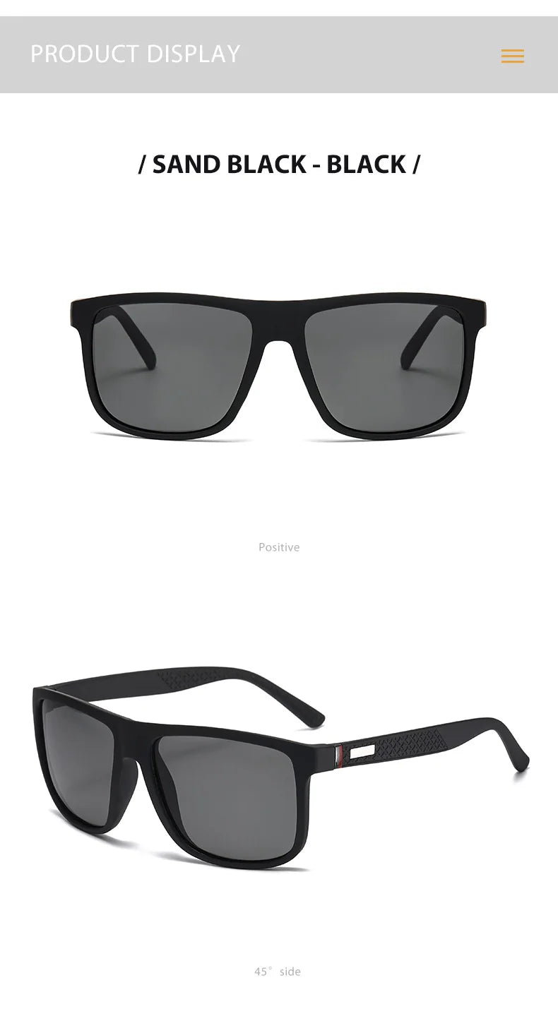 Fashion Vintage Square Polarized Sunglasses Men Women Luxury Brand Designer Men's Sun Glasses Driving Fishing UV400 Eyewear Man