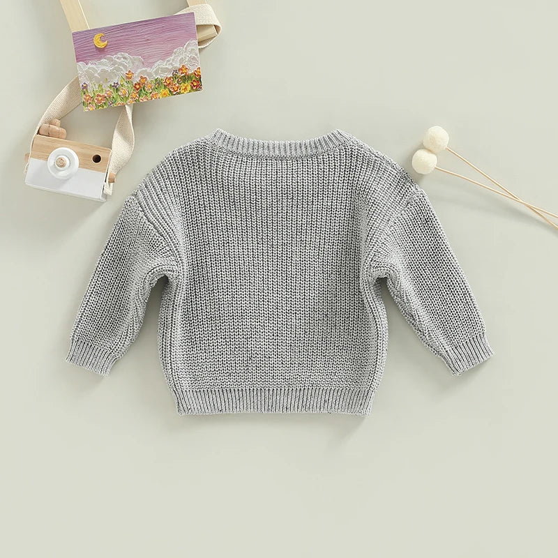 Children s Unisex Fall Sweater Vibrant Polka Dots Design with Long Sleeves and Round Neckline for Boys and Girls