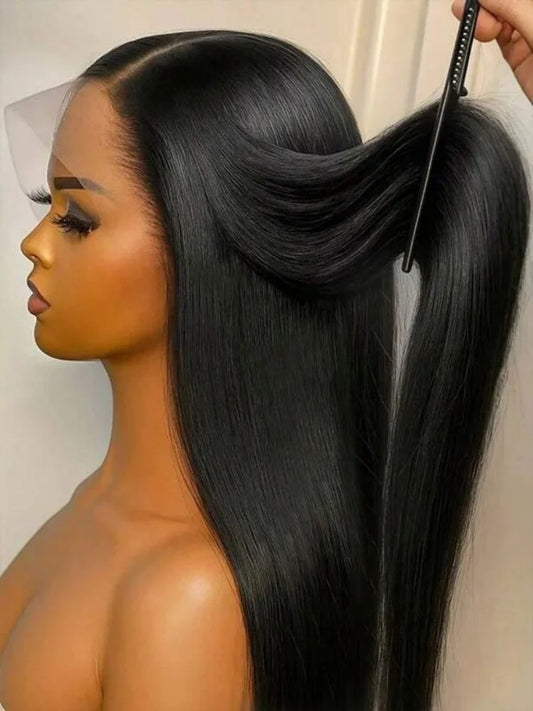 13x4 13x6 Straight HD Lace Front Human Hair Wig – 250% Density Glueless 5x5 Transparent Lace