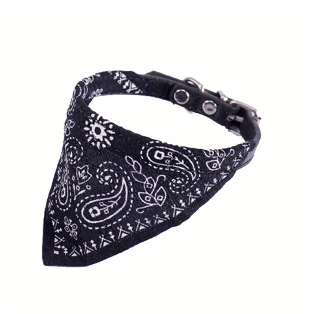 Adjustable Pet Bandana Collar – Knit Fabric Triangle Neckerchief for Dogs & Cats