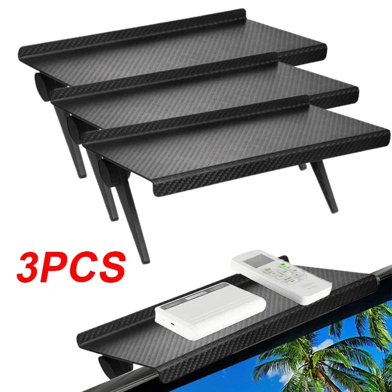 TV Top Storage Shelf & Monitor Stand – Adjustable Desktop Display Rack