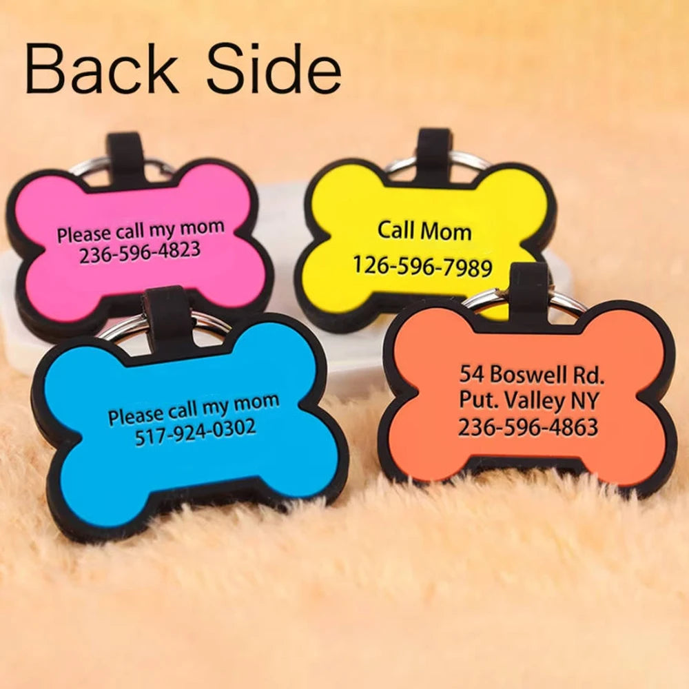 Personalized Silent Silicone Pet ID Tag – Custom Engraved Name & Number