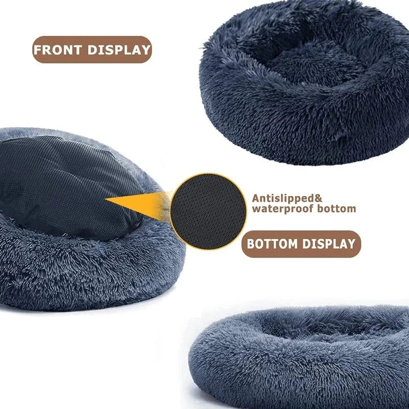 New Cat Dog Bed Super Soft Pet Cat Bed Pet Mattress Plush Washable Calm Donut Bed Comfortable Sleeping Artifact Suitable Winter