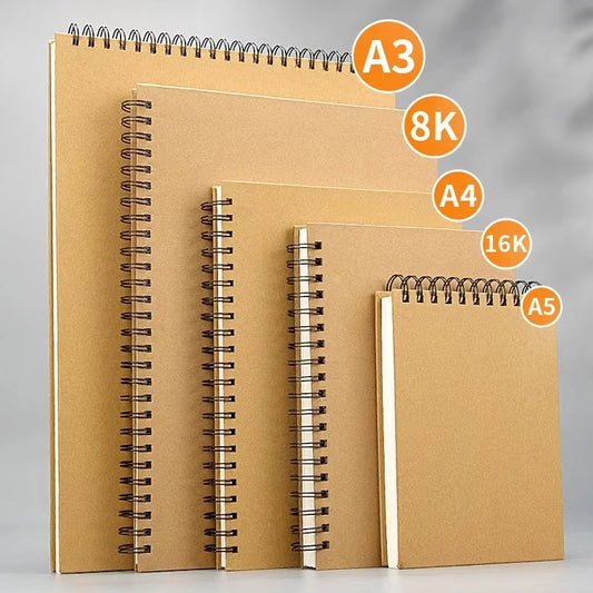 160GSM Thick Art Sketchbook – A3/A4/A5 Drawing & Painting Notebook