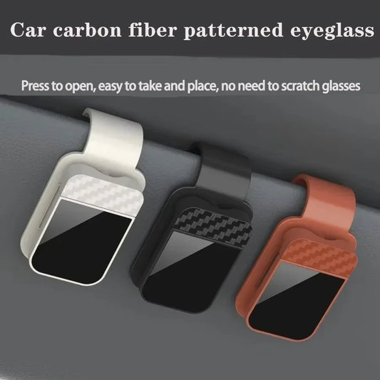 Carbon Fibre Car Sunglasses Clip – Visor Ticket & Eyeglass Holder