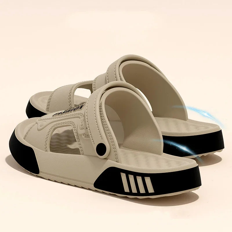 Summer Men’s Sandals EVA Soft-soled Platform Slides Slippers Indoor Outdoor Walking Beach Shoes Flip-Flops Mens Home Shoes