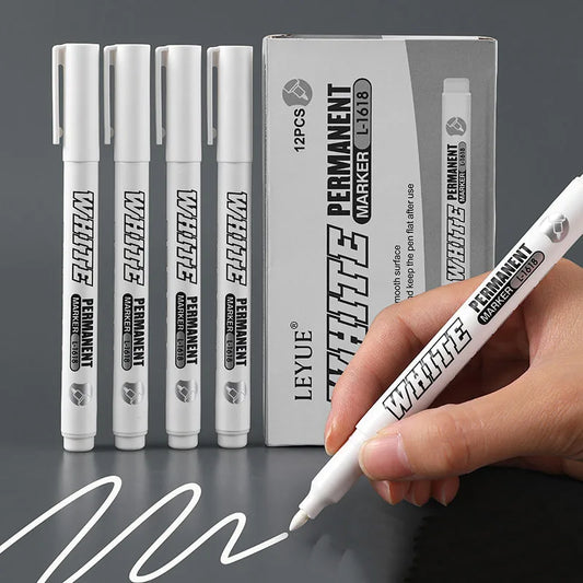 Waterproof Witte Permanente Verfstift – Kunst, Textiel & Hout Markeren