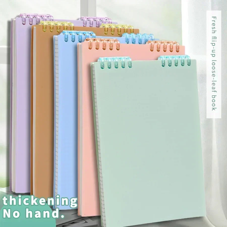 A5 60 Sheets Planner Thick Notebook Spiral Binding Loose-leaf Notebooks with Lines Pages for School Office Stationery Supplies