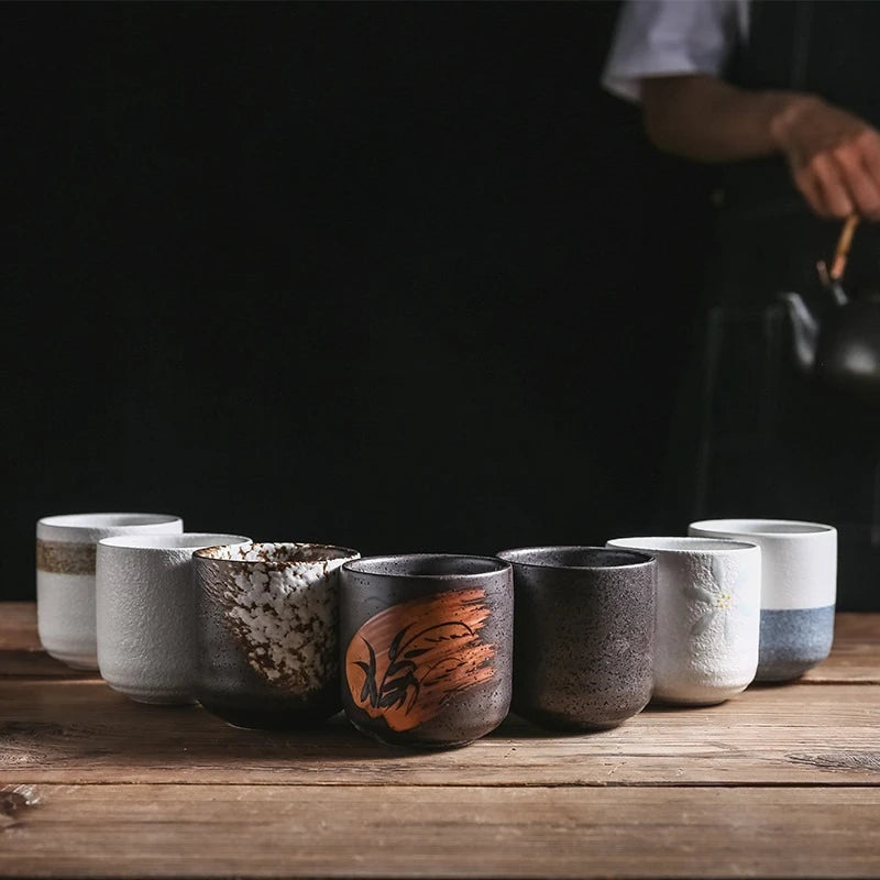 Japanese Ceramic Coffee & Matcha Stacking Cups – Stackable Sake & Water Cups