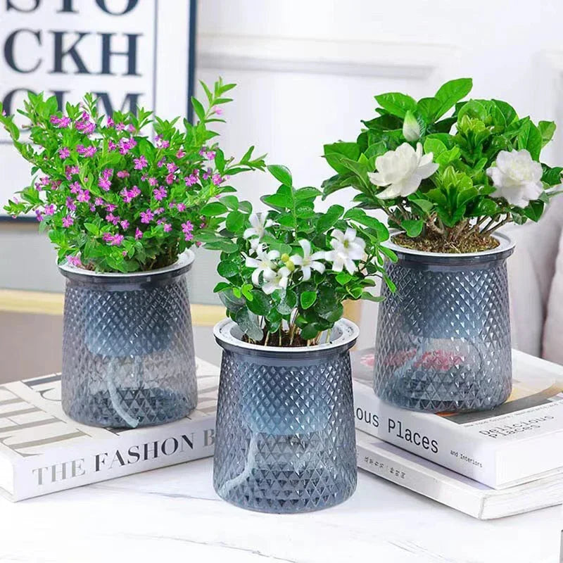 Lazy Hydroponic Self-Watering Flower Pot – Mini Succulent Indoor Planter Vase