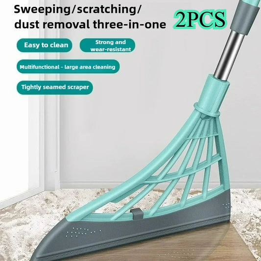 Silicone Magic Rubber Broom & Floor Squeegee – Dust, Hair & Water Wiper
