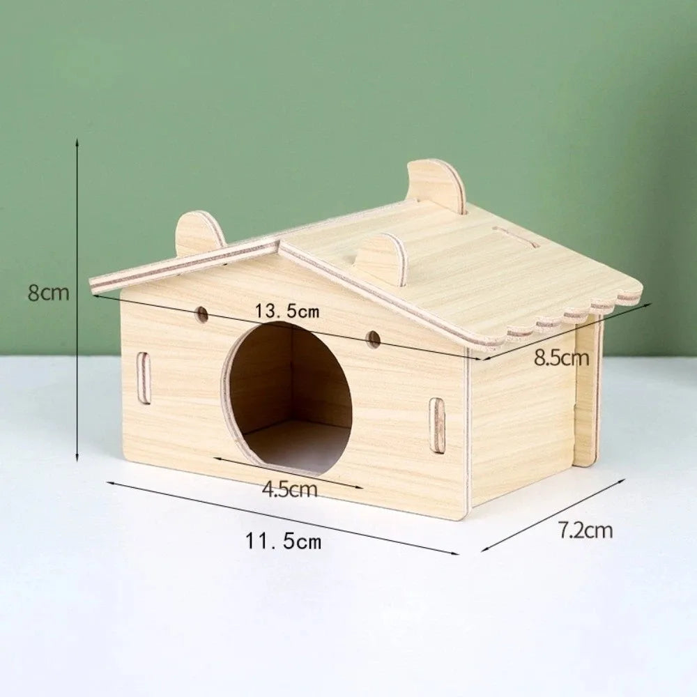 New Wooden Hamster Villa Chewable Easy to Install Platform House Durable Cage Accessories Hamster Climb Pet Supplies