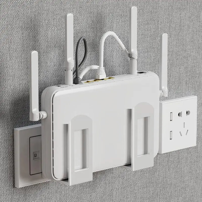 Wall-Mounted Wi-Fi Router Storage Bracket – Set of 2 Space-Saving Rack