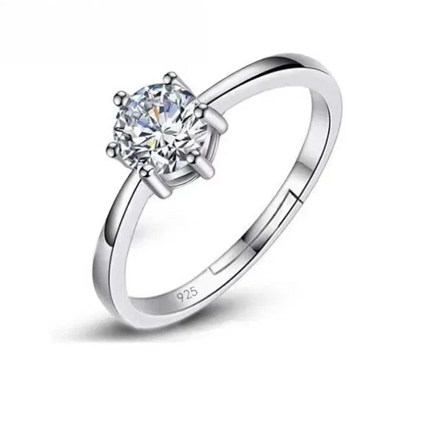 Fine Wedding Rings for Men Women Gift S925 Sterling Silver Color Austrian Crystal Engagement Proposal Ring Jewelry Bague Femme