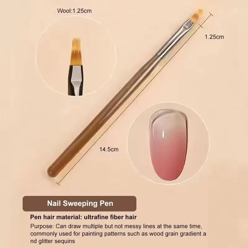 9 UV Gel Pen Nail Brush DIY Nail Brush Acrylic Painting Brush, Eyeliner for Nail Design Nail Tip Display Painting Tools.