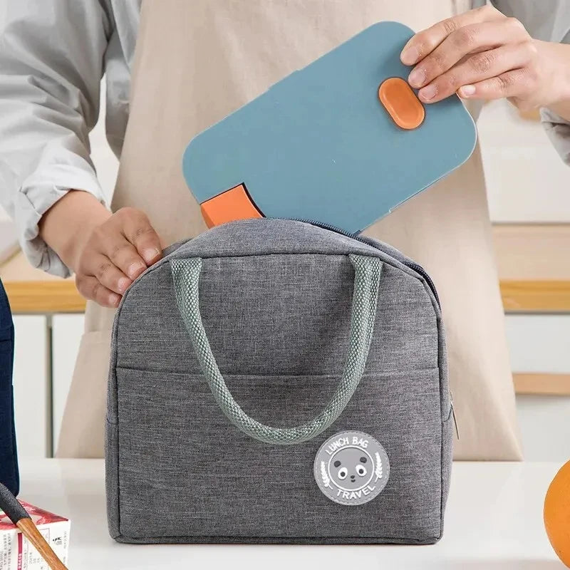 Aluminium Foil Insulated Lunch Bag – Thermal Bento Handbag for Students & Work