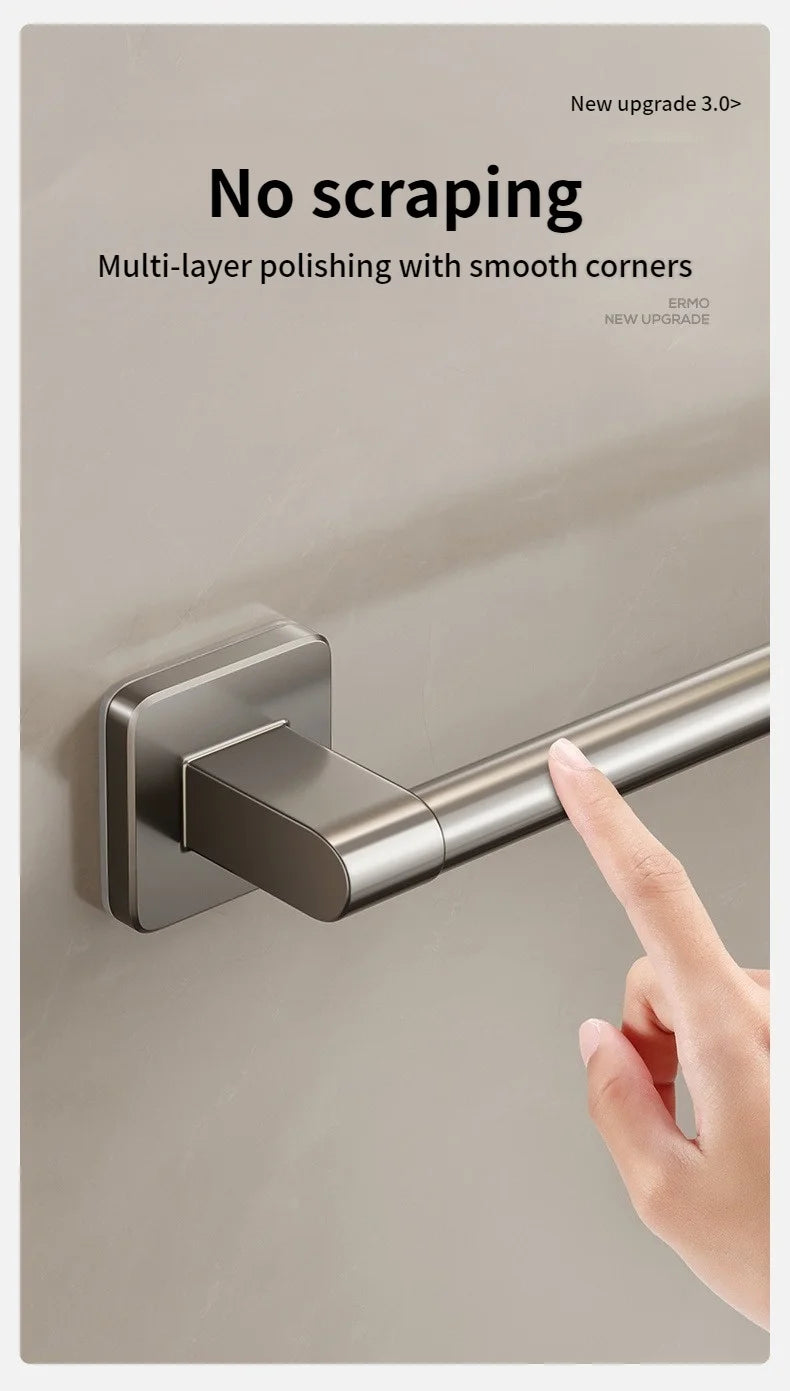 No-Drill Bathroom Towel Bar & Hook Set – Adhesive Wall-Mounted Rack