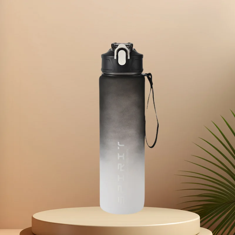 Sports Water Bottle with Time-Tracking Straw – Flip Lid, Leak-Proof, 750ml