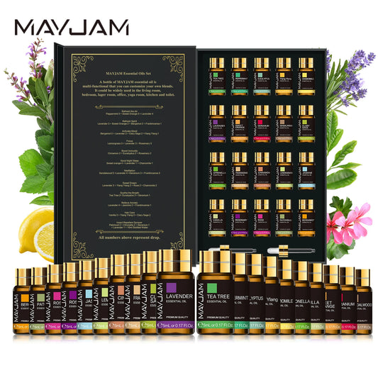 MAYJAM 20-Piece Pure Essential Oil Gift Box – Lavender, Eucalyptus, Rosemary & More