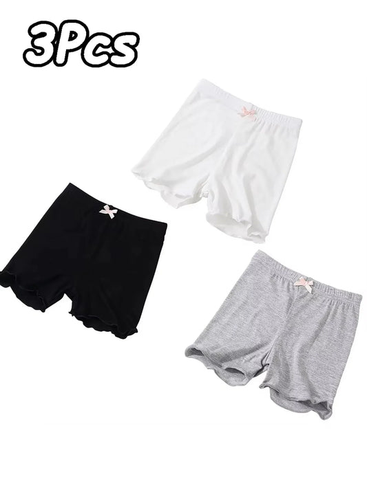 3-Pack Meisjes Veiligheidsshorts – Leuke Strik Ondermodellen voor Jonge Meisjes