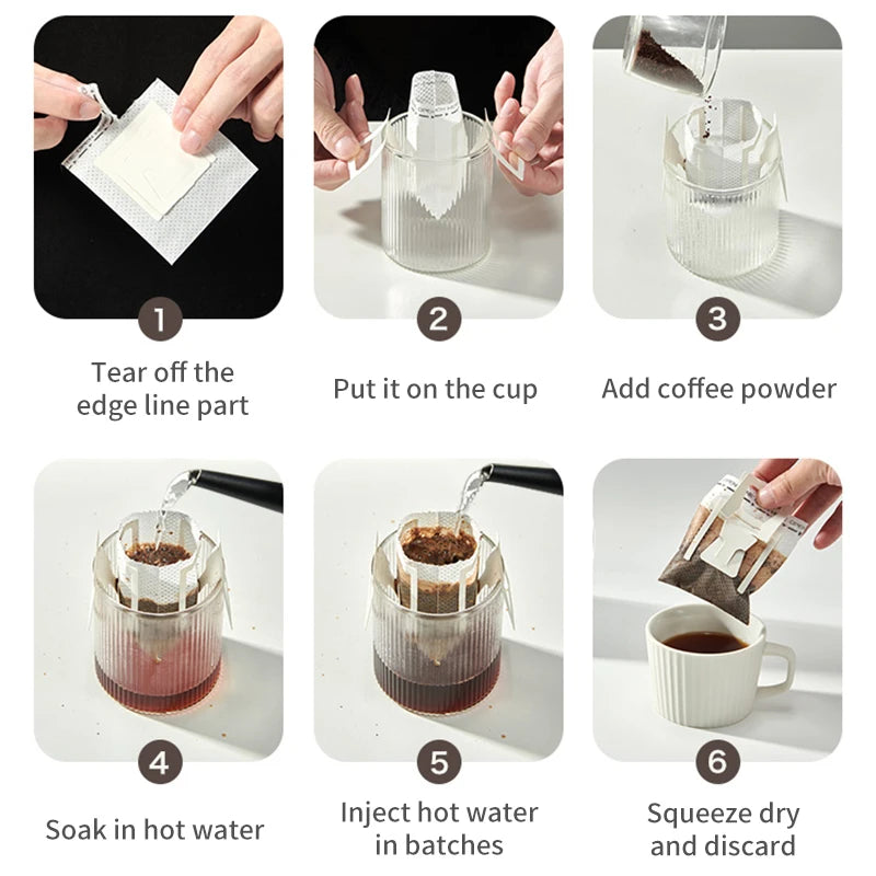 Disposable Drip Coffee Filter Bags – Portable Hanging Ear Pour-Over Pack
