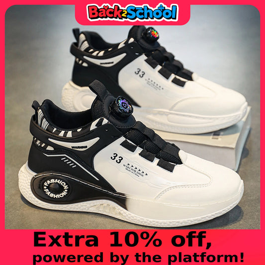 Men's Rotating Buckle Non-Slip Lace-Up Outdoor Sneakers – Durable Comfortable Sport Shoes